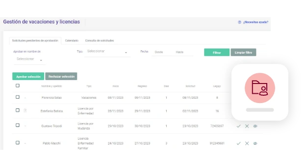 Software de gestión de vacaciones y licencias